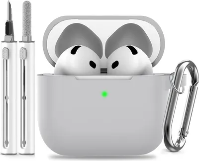 Produktbild von INF Silikonhülle für AirPods mit Reinigungsset Grau AirPods 4