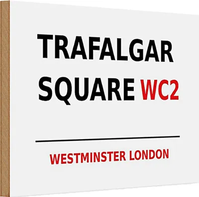 Produktbild von Holzschild London 30x20cm Westminster Trafalgar Square WC2