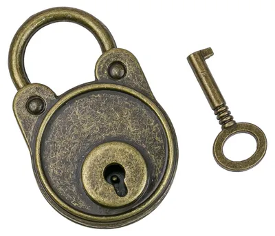 Mini Deko Vorhängeschloss mit Schlüssel HMF 6490 Rund Bronze