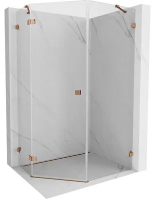 Obrázek produktu pro Mexen Lunar pětiboká sprchová kabina otočná levá 90 x 100 cm, transparentní, růžové zlato - 831-090L-100P-60-00-L
