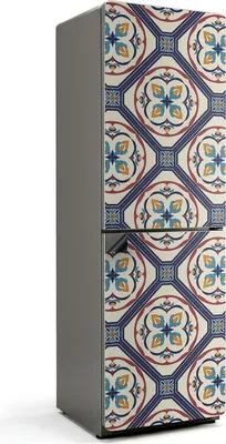 Obrázok produktu pre Vzor s geometrickými motívmi - Magnetický kryt na chladničku - Magnetická fólia do kuchyne - Magnetická dekorácia na chladničku - Samolepiaca magnetická tabuľa - Magnetická fólia na dvere chladničky - 60x190 cm