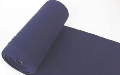 Produktbild von Bündchenstoff LUC Melange Black Dunkelviolett, Uni 270 g/m², Strickschlauch glatt/fein, 35 cm breit, 25 cm lang, Schlauch, Meterware