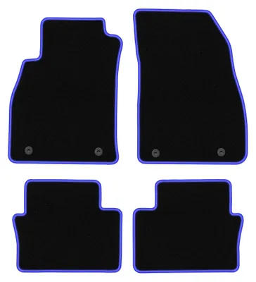 Obrázek produktu pro Velurové autokoberce pro: Chevrolet Malibu V 2011-2015 (kombi/liftback/sedan) – sada 4 ks, černo-modré, na míru – Wielganizator CARLUX