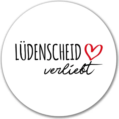 Produktbild von Huuraa Aufkleber Lüdenscheid verliebt 10cm rund Sticker Geschenkidee