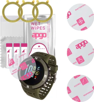 Produktbild von apgo 3 Stück Schutzglas, klar, kompatibel mit Garett Sport 27 GPS Smartwatch, Hybrid 8H, Ersatz für Hartglas, Displayschutzglas, Bildschirmschutz, Displayschutz, kratzfest
