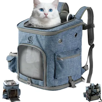 Immagine prodotto di Trasportino portatile per animali domestici - Adatto per cani e gatti di piccola e media taglia - Blu - Taglia L