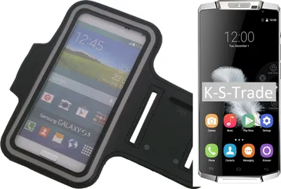 Produktbild von Kompatibel mit Oukitel K10000 Neopren Jogging Armband Sportarmband Oberarmband schwarz kompatibel mit Oukitel K10000 mit Reflektor Streifen. Fitness