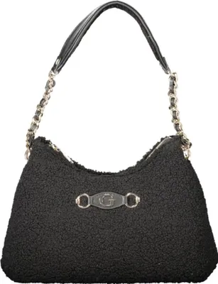 Produktbild von Elegante Damenschultertasche Schwarz - Kontrastdetails & Schutzfüßchen