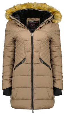 Productafbeelding van Dames Parka - Warme halfdikke jas - Taupe