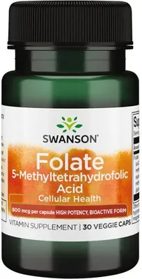 Immagine prodotto di Acido folico 5-MTHF 800 mcg 30 capsule vegetali Swanson Health Products