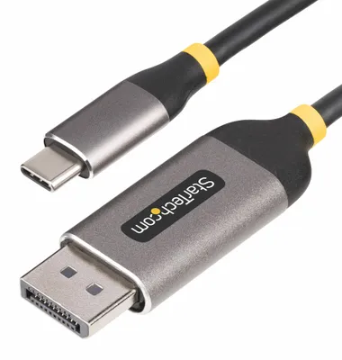 Produktbild von StarTech.com 3m USB-C DisplayPort Kabel/Adapter, 8K 60Hz, 4K 144Hz, HDR10, USB C auf DisplayPort 1.4 Converter, USB-C Videoadapter, USB4 / Thunderbolt 3/4 Kompatibel, 3 m, USB Typ-C, DisplayPort, Stecker, Stecker, Gerade