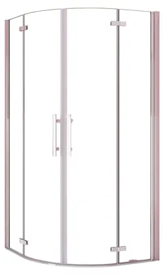Produktbild von Duschspa Eckdusche 90x90x195cm Viertelkreis Duschkabine 6mm NANO ESG Schwenktüren Runddusche