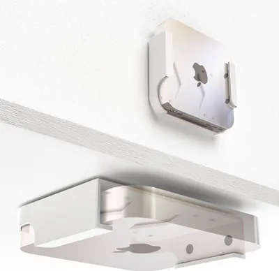 Produktbild von Untertisch Halterung Regal Halter Wandhalter Untertischhalterung Wandhalterung Weiß passend für Mac Mini