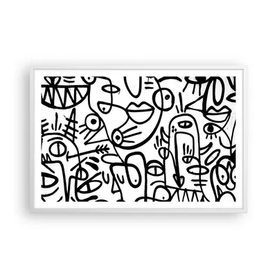 Produktbild von Gerahmtes Poster - Weißer Rahmen - Zeichnen Cartoon Graffiti - 91,5x61 cm - Wand Bild - Wanddeko - Wandbilder - Kunstposter - Wandposter - Bilderrahmen - Bilder - Kunstdruck - P2WAA91x61-4971