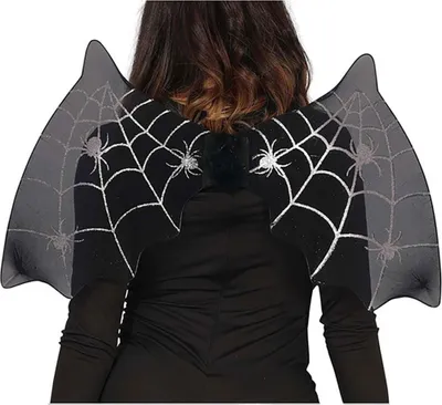 Immagine prodotto di Motivo animale ragnatela ali di pipistrello costume di Halloween accessori spettrali, colore: nero
