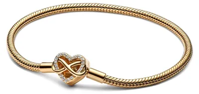 Produktbild von PANDORA Schlangen-Gliederarmband mit Funklendem Unendlichkeits-Herzverschluss 56