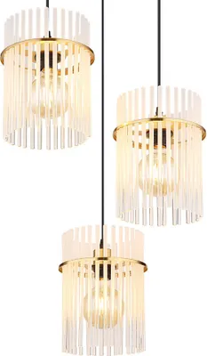 Produktbild von Pendelleuchte, Metall, Gold, Glasstäbe, 3-Flammig