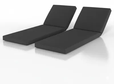 Produktbild von Beautissu 2er Set Deckchair Auflagen Wasserdicht QD-RL, 190x60cm, Anthrazit