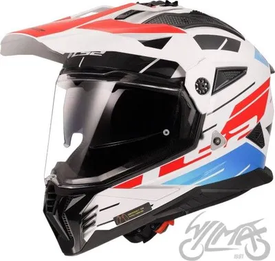 Image de LS2 MX702 Pioneer II Namib casque de motocross, blanc/bleu/rouge, L (59/60)