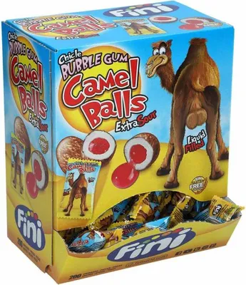 Produktbild von Fini Bubble Gum Camel Balls 200 stk. im Displaykarton