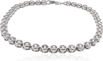 Produktbild von MARTIN1985 Damen Karabiner Tennisarmband 925 Sterling Silber 19cm Zirkonia mit Geschenkverpackung