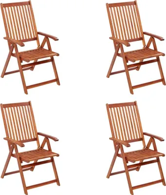 Image de The Living Store Chaises de jardin pliantes 4 pcs. Bois massif acacia