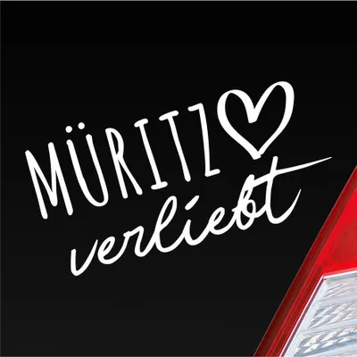 Produktbild von Auto Aufkleber Müritz verliebt Herz See Sea Liebe Car 19x10 cm Weiss Matt Sticker Heckscheibenaufkleber