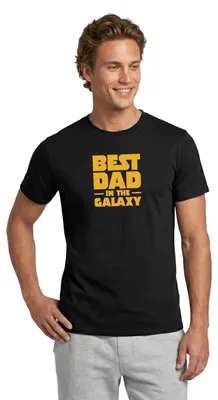 Produktbild von Spreadshirt Best Dad In The Galaxy Vatertag Geschenk Papa Männer T-Shirt, 5XL, Schwarz
