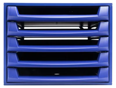 Produktbild von Exacompta Schubladenbox THE BOX, 5 offene Schubladen, - Kobaltblau - 221101D