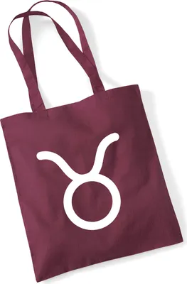 Produktbild von Huuraa Jutebeutel Stier Sternzeichen Zeichen 10 Liter Burgundy Baumwolle Tasche Geschenkidee