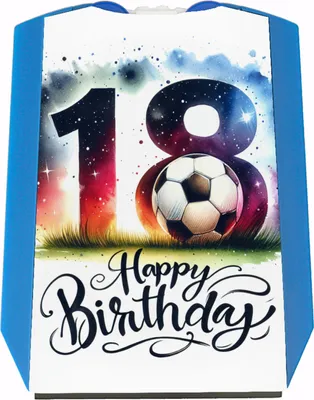 Produktbild von 18. Geburtstag Fußball Parkscheibe mit Spruch Happy Birthday 18