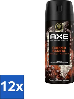 Obrázok produktu pre AXE - Dezodorant v spreji - Copper Santal - Premiumduft - Warme Holznoten - 150 ml - Vorteilspack - 12 Stücke