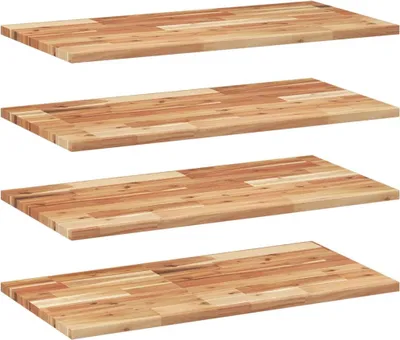 Productafbeelding van vidaXL Zwevende wandplanken, 4 stuks, 60x40x2 cm, massief acaciahout, geolied