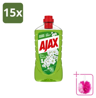 Produktbild von 15 x Ajax Fête des Fleurs Allesreiniger Lenteblüte - 1 L - Sparpackung - 15 Stücke