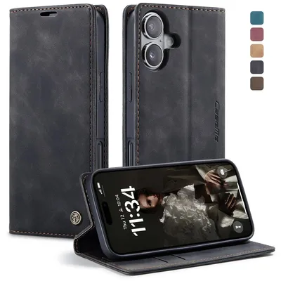 Produktbild von König Design Hülle kompatibel mit Kunstleder Handyhülle - Handy Case Schwarz