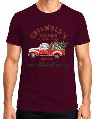 Produktbild von Griswold Tree Farm Clark Weihnachten Christmas Schöne Bescherung Herren T-Shirt, Burgundy, XL