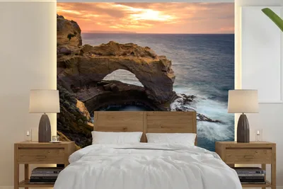 Produktbild von MuchoWow® Fototapete für Wohnzimmer oder Schlafzimmer Wandtapete Vinyl Motivtapete Australien - Sonne - Meer - 240x240 cm - Schlafzimmer-Tapete