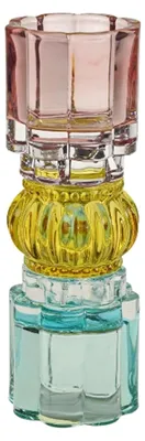 Produktbild von Werner Voß Kerzenhalter Blau Gelb Pink, Teelichthalter, Glas, Bunt, 20.5 cm, 56885
