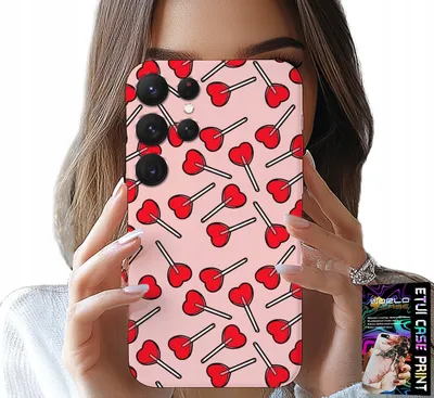 Zdjęcie produktu dla Etui Do Samsung Galaxy S24 Ultra - Kobiece, Modne Wzory Lizaki W Serca Case