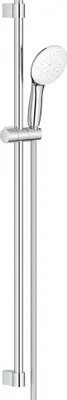 A shower head on a slide bar.
