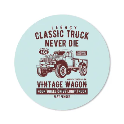 Produktbild von MuchoWow® Mauspad Mousepad Mancave - Auto - Vintage - Blau 30x30 cm - Mousepads - Maus Mat - Pad - Mausunterlage - Tischunterlage - Schreibtischmatten