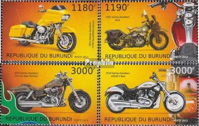 Produktbild von Briefmarken Burundi 2012 Mi 2928-2931 (kompl.Ausg.) postfrisch Harley-Davidson-Motorräder