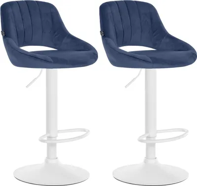 Produktbild von 2er Set Barhocker Milet Samt W blau