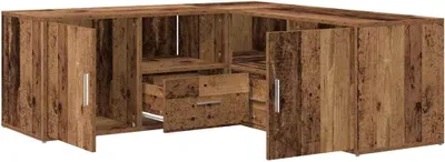 Zdjęcie produktu dla vidaXL Półka narożna o wyglądzie starego drewna 200x40x45 cm materiał drewnopochodny