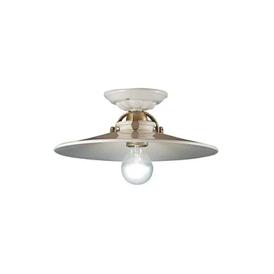 Image de Plafonnier classique Asti Ceramic And Satin Decorated Brass 1 Light E27