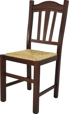 Produktbild von t m c s Tommychairs - Stuhl SILVANA für Küche und Esszimmer, robuste Struktur aus Buchenholz, in der Farbe Dunkles Nussbraun lackiert und Sitzfläche aus Stroh
