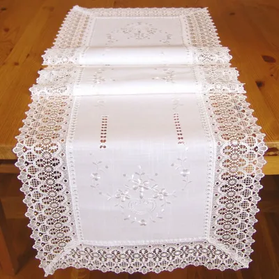 Produktbild von Tischläufer CORA Spitze & Stickerei Landhausstil Polyester 40 x 140 cm