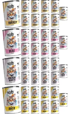 Produktbild von Tuftuf | Feuchtigkeitsspendendes Futter für Katzen - Mix Ausgeschmäckern - 40x400g - Nassfutter für Katzen - 16000g