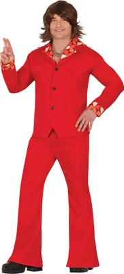 Immagine prodotto di Disco Dancer 70s Retro Costume Carnival Vintage Party Style Outfit, Taglia: 48 - 50 (M) Colore: Rosso