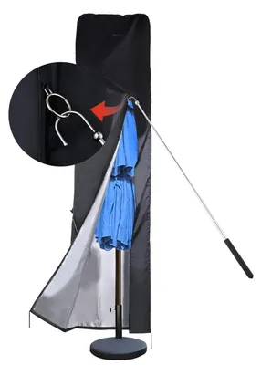Produktbild von Wasserdichte Sonnenschirmhülle für Ampelschirme 2.7-3.9m, 420D Oxford, 255x64x64cm